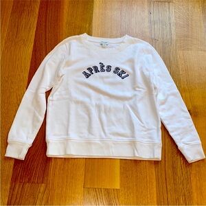 J Crew Factory Apres Ski white Sweatshirt XS EUC